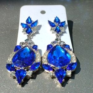 Sapphire colored fashion earrings